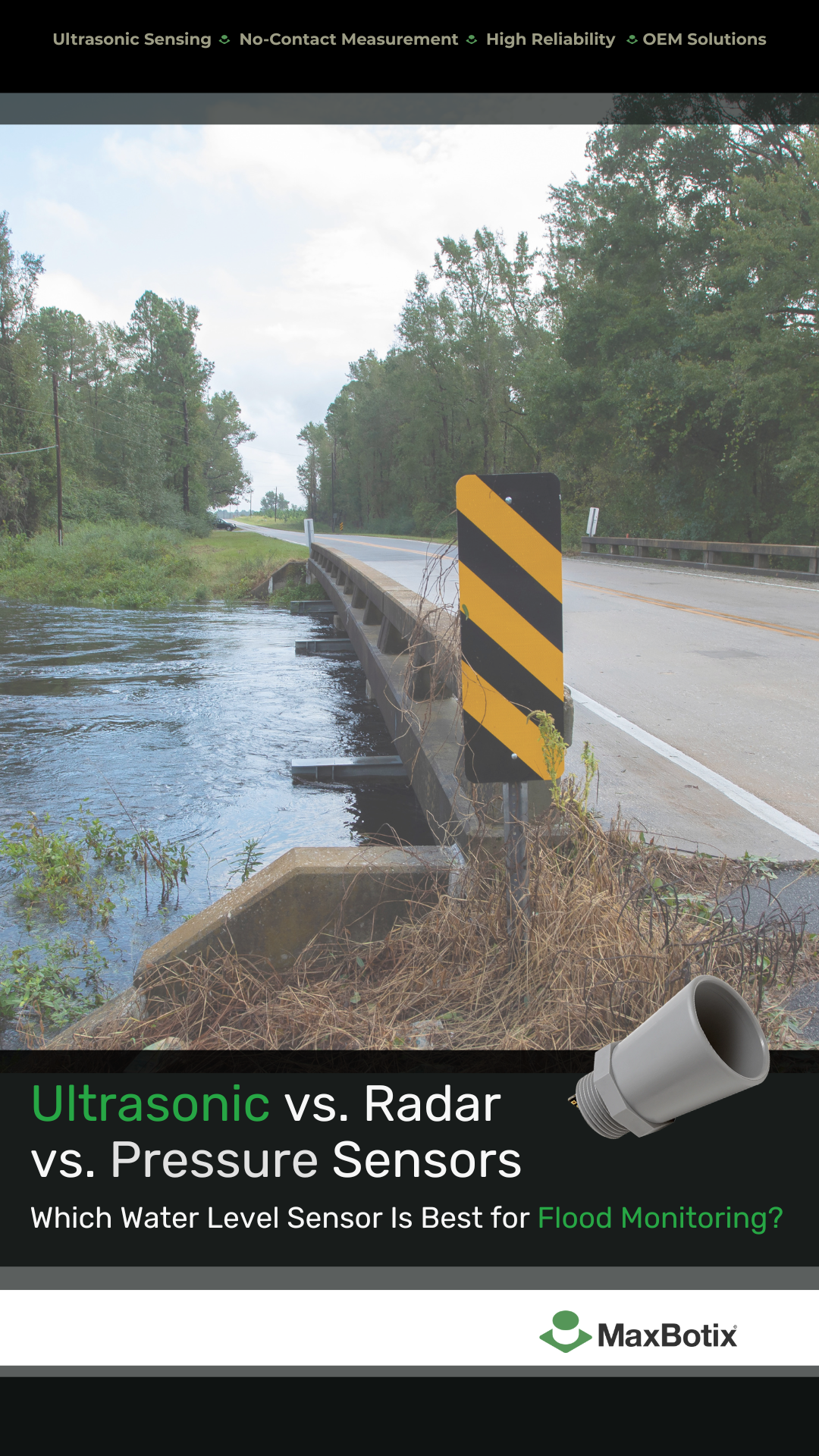 ultrasonic sensor on bridge for flood monitoring